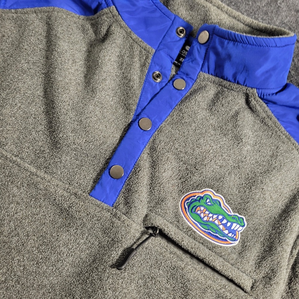 Florida Gators Fleece Pullover Jacket Shirt 1/4 Button Men's XL Colosseum Gray